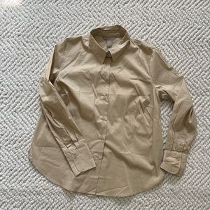 H&M / Stretch Cotton Buttondown / Tan / L